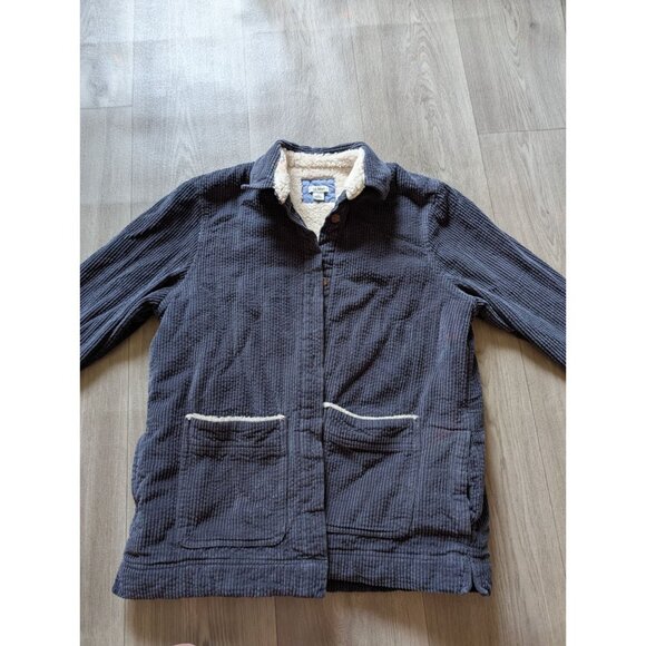 L.L.Bean Womens Small Blue Corduroy Sherpa-Lined Jacket With Button Front Pocket - Picture 5 of 9